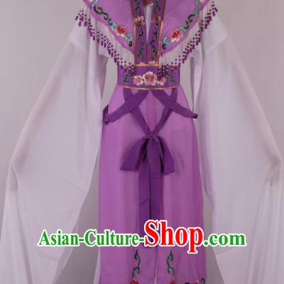 Chinese Traditional Beijing Opera Actress Princess Purple Dress Ancient Peking Opera Diva Costume for Women