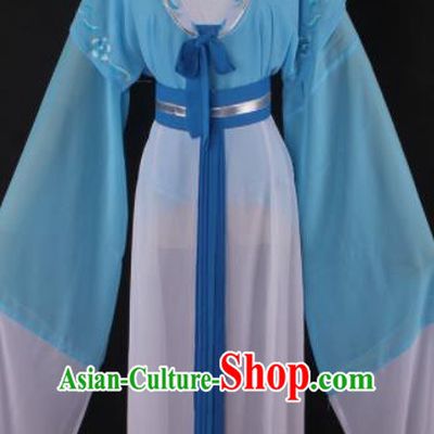 Professional Chinese Beijing Opera Maidservant Blue Dress Ancient Traditional Peking Opera Diva Costume for Women
