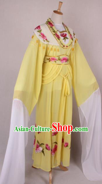 Professional Chinese Beijing Opera Nobility Lady Yellow Dress Ancient Traditional Peking Opera Costume for Women