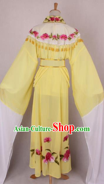 Professional Chinese Beijing Opera Nobility Lady Yellow Dress Ancient Traditional Peking Opera Costume for Women