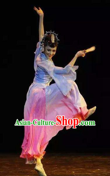 Traditional Chinese Classical Dance Dian Jiang Chun Costume Solo Ballet Dance Dress for Women Traditional Chinese Classical Dance Dian Jiang Chun Costume Solo Ballet Dance Dress for Women