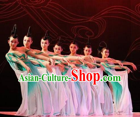 Traditional Chinese Classical Dance Fen Mo Costume Beautiful Dance Green Dress for Women Traditional Chinese Classical Dance Fen Mo Costume Beautiful Dance Green Dress for Women