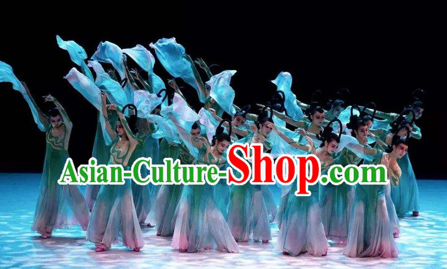 Traditional Chinese Classical Dance Fen Mo Costume Beautiful Dance Green Dress for Women Traditional Chinese Classical Dance Fen Mo Costume Beautiful Dance Green Dress for Women