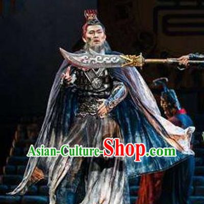 Traditional Chinese Classical Dance Guan Gong Costume Ancient Prime Minister Cao Cao Clothing for Men