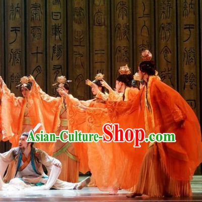 Traditional Chinese Classical Dance Confucius Costume Drama Stage Show Beautiful Dance Red Dress for Women
