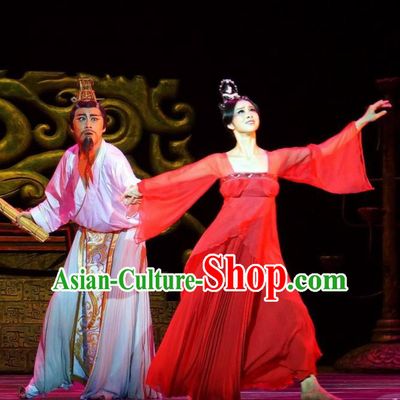 Traditional Chinese Classical Dance Confucius Costume Drama Stage Show Beautiful Dance Red Dress for Women