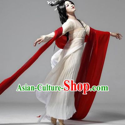 Traditional Chinese Classical Dance Confucius Costume Court Lady Stage Show Beautiful Dance White Dress for Women
