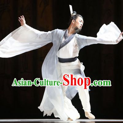 Traditional Chinese Classical Dance Confucius Costume Drama Kong Zi Male Solo Dance Clothing for Men