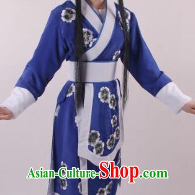 Professional Chinese Beijing Opera Servant Girl Royalblue Clothing Ancient Traditional Peking Opera Young Lady Costume for Women