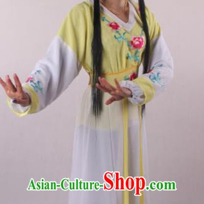 Professional Chinese Shaoxing Opera Servant Girl Light Yellow Dress Ancient Traditional Peking Opera Young Lady Costume for Women