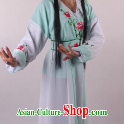 Professional Chinese Shaoxing Opera Servant Girl Green Dress Ancient Traditional Peking Opera Young Lady Costume for Women