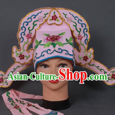 Traditional Chinese Shaoxing Opera Niche Pink Hat Ancient Gifted Scholar Hair Accessories Headwear for Men