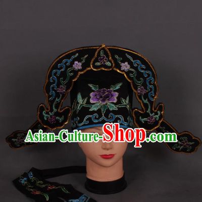Traditional Chinese Shaoxing Opera Niche Black Hat Ancient Gifted Scholar Hair Accessories Headwear for Men