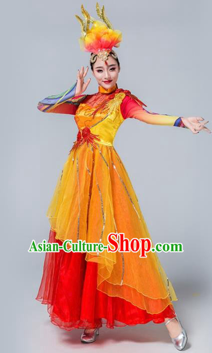 Traditional Chinese Spring Festival Gala Group Dance Red Dress Stage Show Chorus Opening Dance Costume for Women Traditional Chinese Spring Festival Gala Group Dance Red Dress Stage Show Chorus Opening Dance Costume for Women