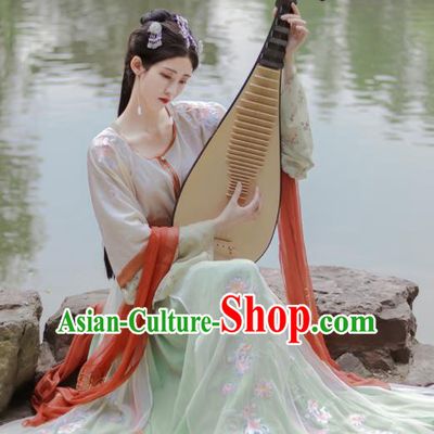 Chinese Ancient Flying Fairy Hanfu Dress Traditional Tang Dynasty Court Lady Replica Costumes for Women