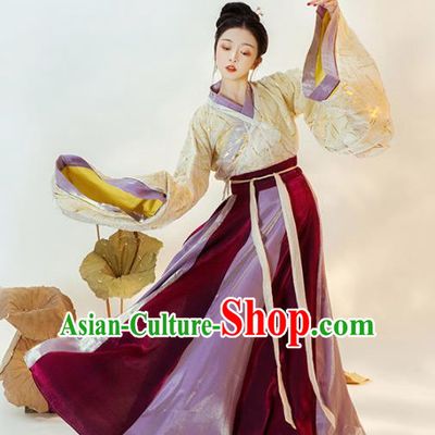 Chinese Ancient Court Princess Hanfu Dress Traditional Jin Dynasty Imperial Concubine Replica Costumes for Women
