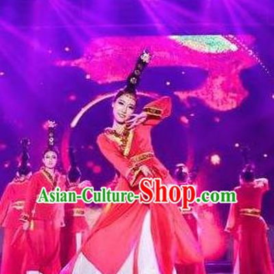 Traditional Chinese Classical Dance Luo Shen Yan Zixi Costume Stage Show Beautiful Dance Water Sleeve Dress for Women