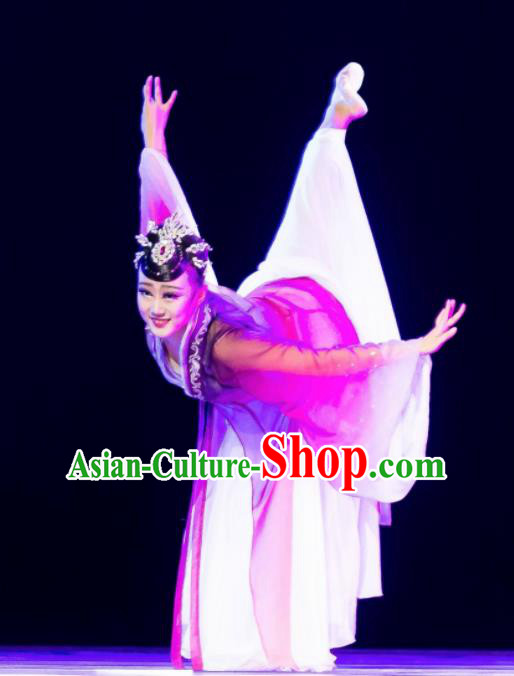 Traditional Chinese Classical Dance Ballet Ru Meng Ling Costume Stage Show Beautiful Dance Dress for Women Traditional Chinese Classical Dance Ballet Ru Meng Ling Costume Stage Show Beautiful Dance Dress for Women