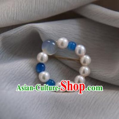 Chinese Ancient Cheongsam Beads Brooch Jewelry Accessories Traditional Hanfu Breastpin for Women