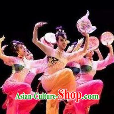 Chinese Beautiful Dance Xiu Ying Die Xiang Costume Traditional Fan Dance Classical Dance Competition Dress for Women