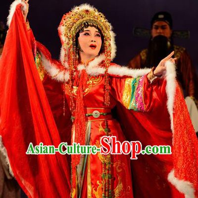 Beautiful Chinese Dance Beijing Opera Wang Zhaojun Red Costume Traditional Classical Dance Dress for Women