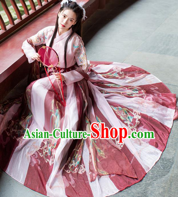 Traditional Chinese Tang Dynasty Historical Costume Ancient Court Princess Hanfu Dress for Women Traditional Chinese Tang Dynasty Historical Costume Ancient Court Princess Hanfu Dress for Women