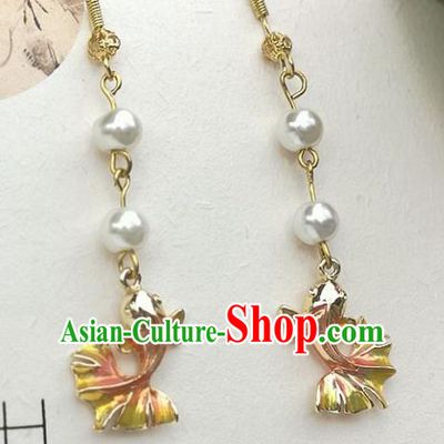Chinese Ancient Princess Goldfish Ear Accessories Traditional Hanfu Earrings for Women