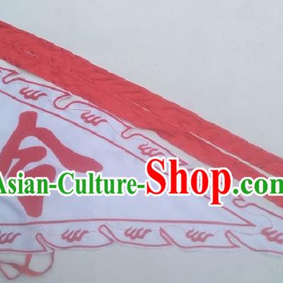 Chinese Traditional Dragon Boat Competition White Triangular Flag Embroidered Flag
