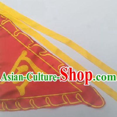 Chinese Traditional Red Triangular Flag Dragon Boat Competition Embroidered Flag