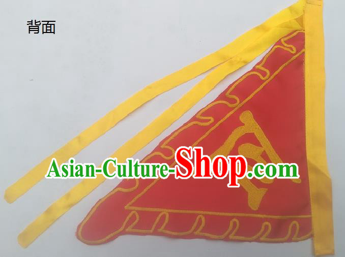 Chinese Traditional Red Triangular Flag Dragon Boat Competition Embroidered Flag Chinese Traditional Red Triangular Flag Dragon Boat Competition Embroidered Flag