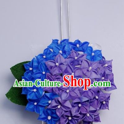 Japanese Geisha Kimono Hydrangea Hairpins Traditional Yamato Hair Accessories for Women