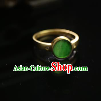 Chinese Ancient Court Emerald Ring Traditional Princess Hanfu Jewelry Accessories for Women Chinese Ancient Court Emerald Ring Traditional Princess Hanfu Jewelry Accessories for Women