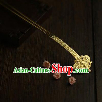 Chinese Ancient Princess Golden Butterfly Hairpins Traditional Hanfu Hair Clip Hair Accessories for Women