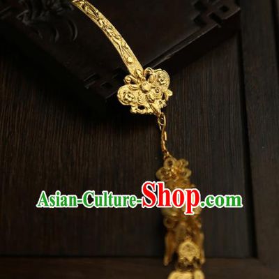 Chinese Ancient Princess Golden Butterfly Tassel Hairpins Traditional Hanfu Hair Clip Hair Accessories for Women