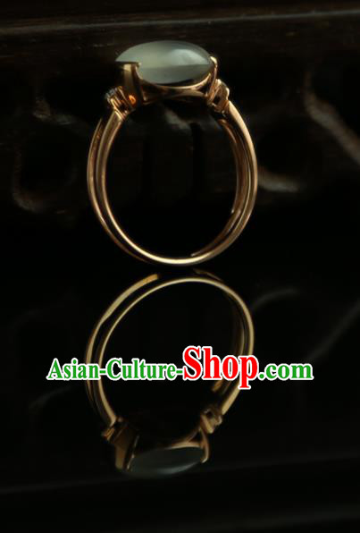 Chinese Ancient Court Opal Ring Traditional Princess Hanfu Jewelry Accessories for Women Chinese Ancient Court Opal Ring Traditional Princess Hanfu Jewelry Accessories for Women