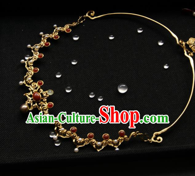 Chinese Ancient Court Agate Necklace Traditional Princess Hanfu Necklet Accessories for Women Chinese Ancient Court Agate Necklace Traditional Princess Hanfu Necklet Accessories for Women