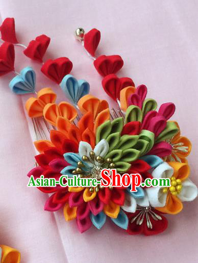 Japanese Geisha Courtesan Kimono Rosy Chrysanthemum Hair Comb Hairpins Traditional Yamato Hair Accessories for Women Japanese Geisha Courtesan Kimono Rosy Chrysanthemum Hair Comb Hairpins Traditional Yamato Hair Accessories for Women