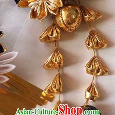 Japanese Geisha Courtesan Kimono Sakura Bell Hair Claw Hairpins Traditional Yamato Hair Accessories for Women