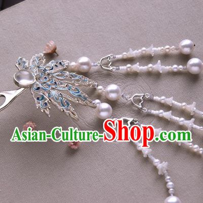 Chinese Ancient Tang Dynasty Queen Maple Leaf Hair Clip Tassel Hairpins Traditional Hanfu Hair Accessories for Women