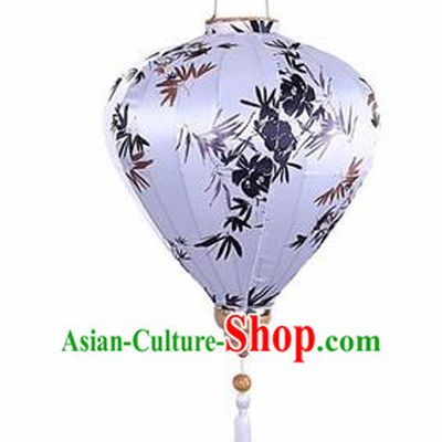 Chinese Traditional Silk Hanging Lantern New Year Handmade Painting Bamboo Palace Lanterns