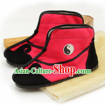 Chinese Traditional Martial Arts Kung Fu Red Boots Tai Chi Taoist Priest Shoes for Men