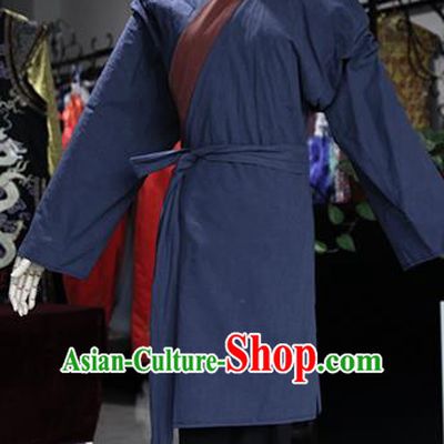 Chinese Ancient Drama Country Lady Navy Costumes Traditional Song Dynasty Water Margin Sun Erniang Dress for Women
