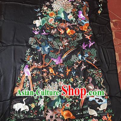 Chinese Handmade Embroidered Song of the Phoenix Silk Fabric Patch Traditional Embroidery Craft