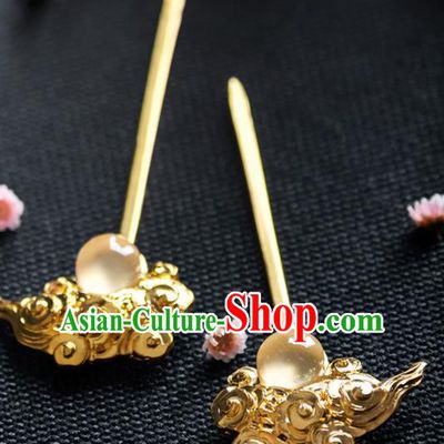 Chinese Ancient Tang Dynasty Queen Opal Cloud Hairpins Traditional Hanfu Hair Accessories for Women