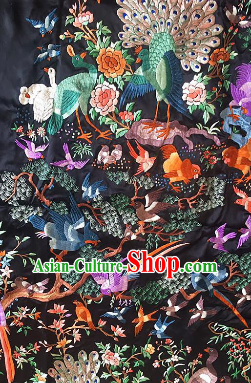 Chinese Handmade Embroidered Song of the Phoenix Silk Fabric Patch Traditional Embroidery Craft Chinese Handmade Embroidered Song of the Phoenix Silk Fabric Patch Traditional Embroidery Craft