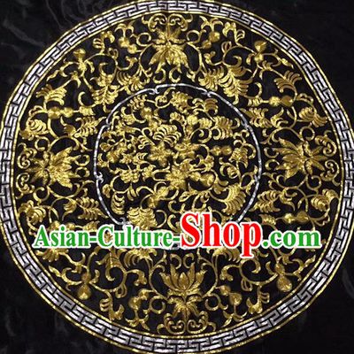 Chinese Handmade Embroidered Chrysanthemum Silk Fabric Patch Traditional Embroidery Craft