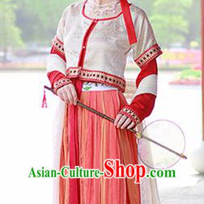 Chinese Traditional Tang Dynasty Palace Lady Replica Costumes Ancient Court Maid Hanfu Dress for Women