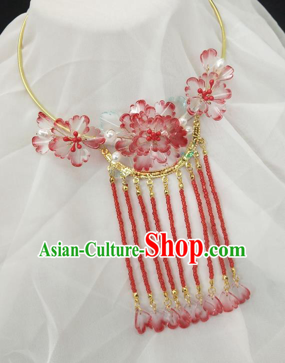 Chinese Ancient Hanfu Tassel Necklace Traditional Necklet Jewelry Accessories for Women Chinese Ancient Hanfu Tassel Necklace Traditional Necklet Jewelry Accessories for Women