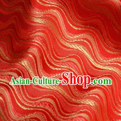 Traditional Chinese Royal Pattern Design Red Brocade Silk Fabric Asian Satin Material