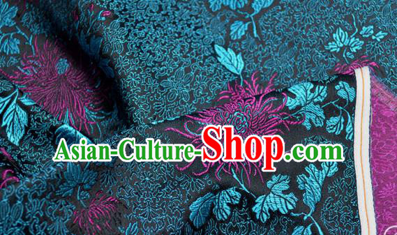Traditional Chinese Royal Purple Chrysanthemum Pattern Design Brocade Silk Fabric Asian Satin Material Traditional Chinese Royal Purple Chrysanthemum Pattern Design Brocade Silk Fabric Asian Satin Material